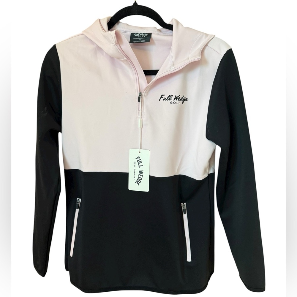 NWT Full Wedge Golf Black and Pink Hoodie Size S